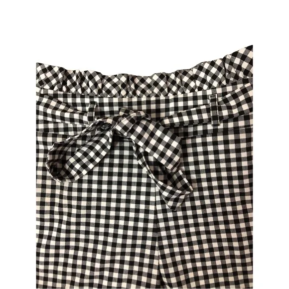 NWOT ZARA High Rise Paperbag Waist Gingham Black & White Plaid Shorts Sz Xs - Picture 7 of 15